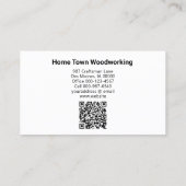 Houtbewerking Craftsman Wood Texture QR Code Visitekaartje (Achterkant)