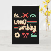 Houtbewerking Retro Carpenter Woodworker Gift Idee Kaart (Gele Bloem)