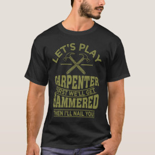 Houtbewerking voor timmerman arbeiders mannen hout t-shirt