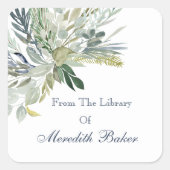 HoutbladerdeegBoekplaat Vierkante Sticker (Voorkant)