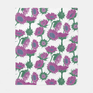 Houtblok Print Zonnebloem roze Fleece Deken