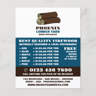 Houtblokken, hout/hout/houtwerf Advertentie Flyer