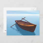 Houtboot op het water briefkaart (Voorkant / Achterkant)