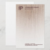 Houtbord Kijk uit Elegant Monogram Sjabloon Modern Briefpapier (Voorkant / Achterkant)