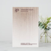 Houtbord Kijk uit Elegant Monogram Sjabloon Modern Briefpapier (Staand voorkant)