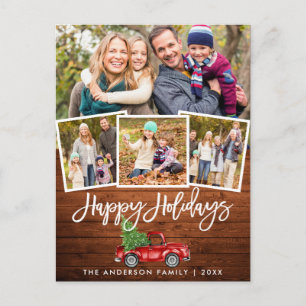 Houtborstel Script  Truck 4 Foto Feestdagen Briefkaart