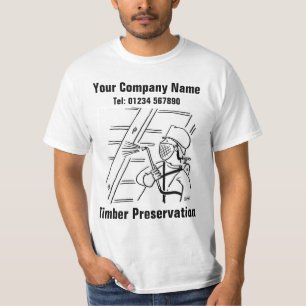 Houtconserveringscartoon om te personaliseren t-shirt
