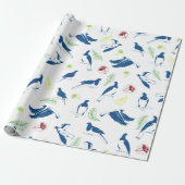Houtduif Kereru Patroon Cadeaupapier (Uitgerold)