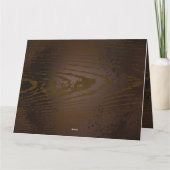 Houten achtergrond met mechanisch zeepaard bedankkaart (Achterkant)