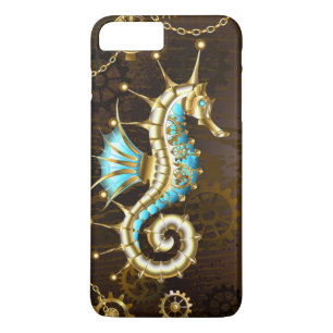 Houten Achtergrond met Mechanische Zeepaard iPhone 8 Plus / 7 Plus Hoesje