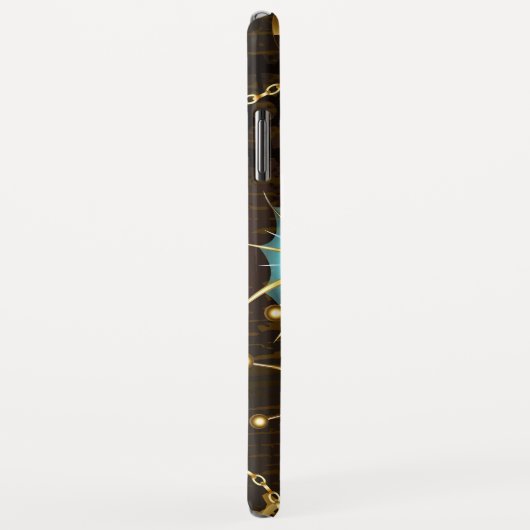 Houten achtergrond met mechanische zeepaard Case-Mate iPhone case (Achterkant/rechts)