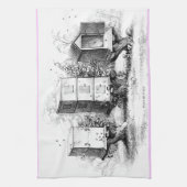 houten bijenkasten keukenhanddoek (Verticaal)