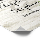 Houten bloemlichten Trouw Ontvangstbord Poster (Hoek)