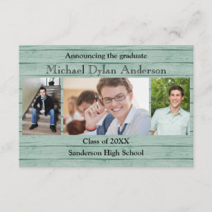 Houten Boards Achtergrond - 3x5 Graduation Party Kaart