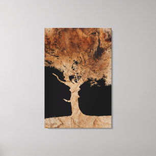 Houten boom canvas afdruk