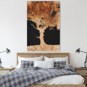 Houten boom canvas afdruk (Insitu (Slaapkamer))