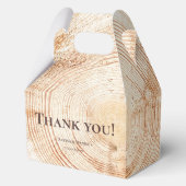 Houten boomschors ringen Textuur Custom Rustic Wed Bedankdoosjes (Achterkant)