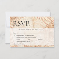Houten boomschors Rustic Wedding maaltijd keuzes