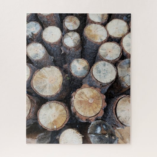 houten boomstammen originele natuurfoto legpuzzel (Verticaal)