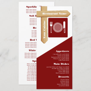 Houten bord tafelinstelling, restaurant slanke vor menu