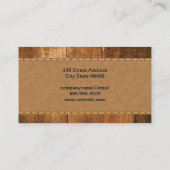 Houten borden | Gesitteerd leder Visitekaartje (Achterkant)