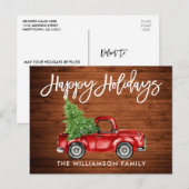 Houten Borstel Script  Truck Tree Vakantie Briefkaart (Voorkant / Achterkant)