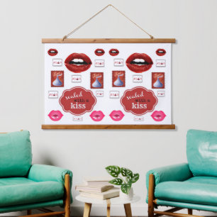 Houten Bovenwerk Wandtapijt Lipstick Make-up Hangend Wandkleed