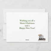 Houten brug met sneeuw bedekt feestdagenkaart (Achterkant)