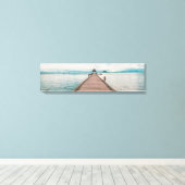 Houten brug over het Panoramisch Canvas-meer Canvas Afdruk (Insitu (Houten vloer))