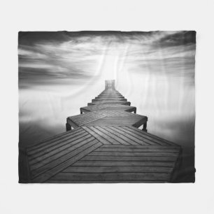 Houten brug over het Zee Fleece Deken