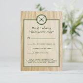 Houten Bruiloft & Glamping RSVP Kaarten (Staand voorkant)