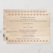 Houten bruiloft kaart (Voorkant / Achterkant)