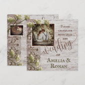 Houten bruiloft met jute kaart (Voorkant / Achterkant)