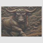 Houten Bull Decoupage Tissue Paper Tissuepapier (Voorkant)