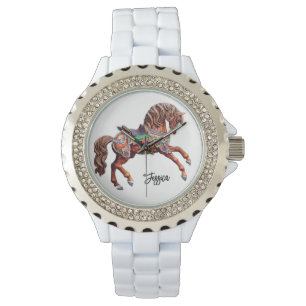 houten carrouselpaard horloge