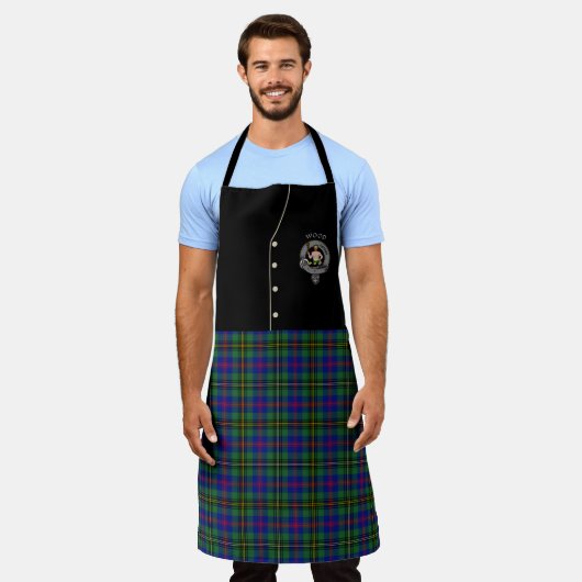 Houten Clan Badge & Tartan Kilt Schort (Gedragen)