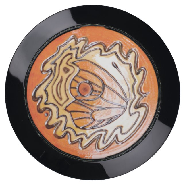 Houten decor met vlinder USB oplaadstation (Voorkant)