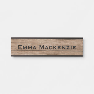 Houten deur bordjes met naamplaat in vintage lande