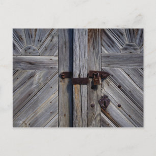 Houten deur briefkaart