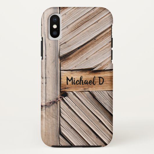 houten deur met kettingslot Case-Mate iPhone case (Achterkant)
