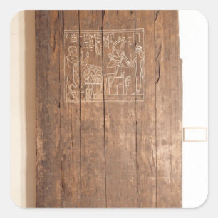 Houten deur uit de graftombe van Khonsuhotep New Vierkante Sticker