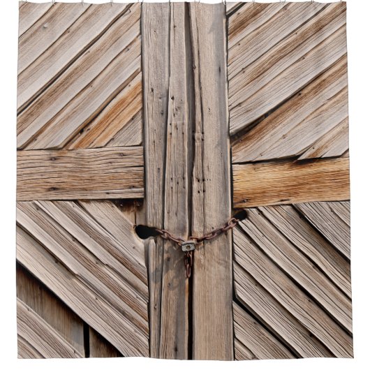 Houten deuren douchegordijn (Voorkant)