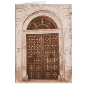 Houten deuren in het oude kwart Barcelona, Spanje