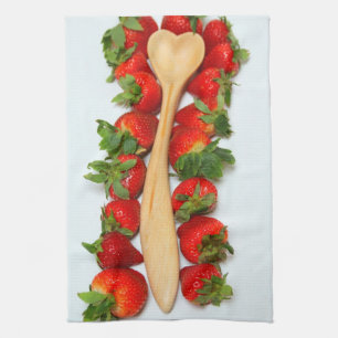 Houten die hartLepel door de Handdoek van