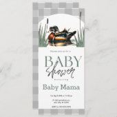 Houten Eend Baby Shower Uitnodiging Slank (Voorkant / Achterkant)