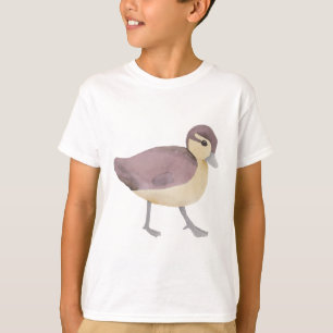 Houten Eend kuiken cute vogel aquarel kunst T-shirt