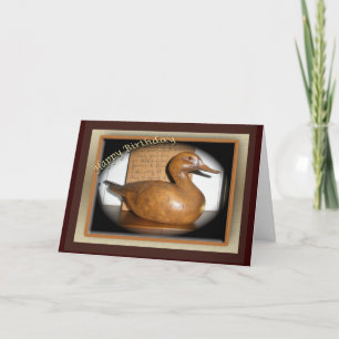 Houten eend Verjaardag Kaart