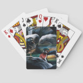 Houten eendenvijver pokerkaarten (Achterkant)