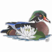 Houten eendenwaterlelie sticker (Voorkant)