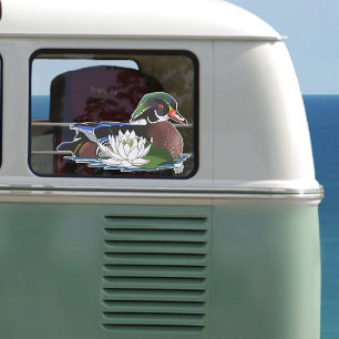 Houten eendenwaterlelie sticker